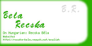 bela recska business card
